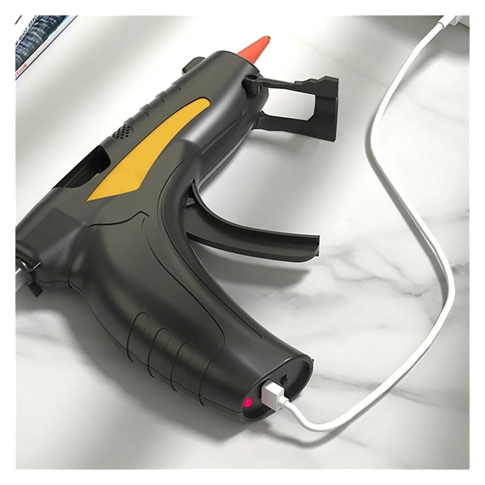 Pistola per Colla a Caldo, con Ricarica USB, per Stick di Colla da 7 mm, Strumento di Riparazione termoelettrico, Mini Pistola a Caldo Industriale per Uso Domestico, per lavori Fai