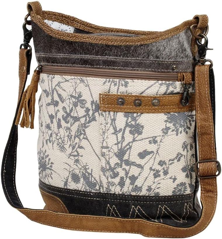 Myra Bag Floral Purses for Women - Canvas Floral Purse with Genuine Leather Accents, Casual Everyday Women’s Flower Bag - Image 3