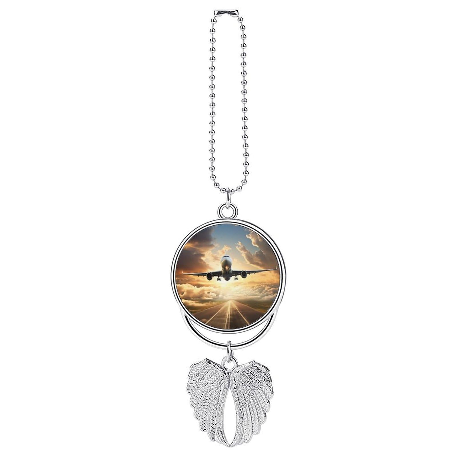 Airplane Car Pendant Rear View Mirror Hanging Ornament Auto Metal Charm for Aesthetic Interior Decor. Lucky Car Accessories Cute Funny Hanging Decor for Car Truck