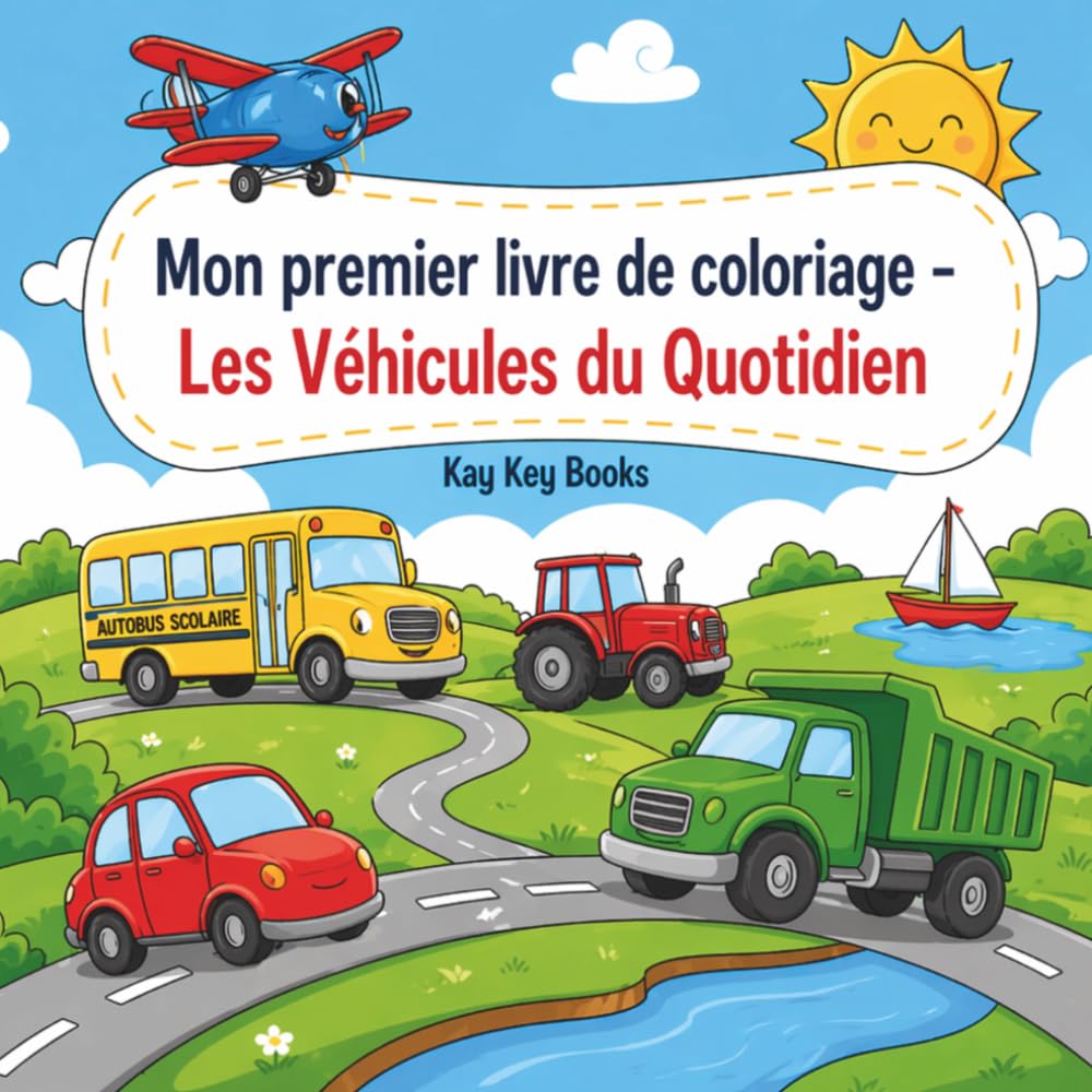 Mon premier livre de coloriage - les véhicules du quotidien: Livre de coloriage pour enfants 2–5 ans – Camions, voitures, engins et véhicules du quotidien faciles à colorier