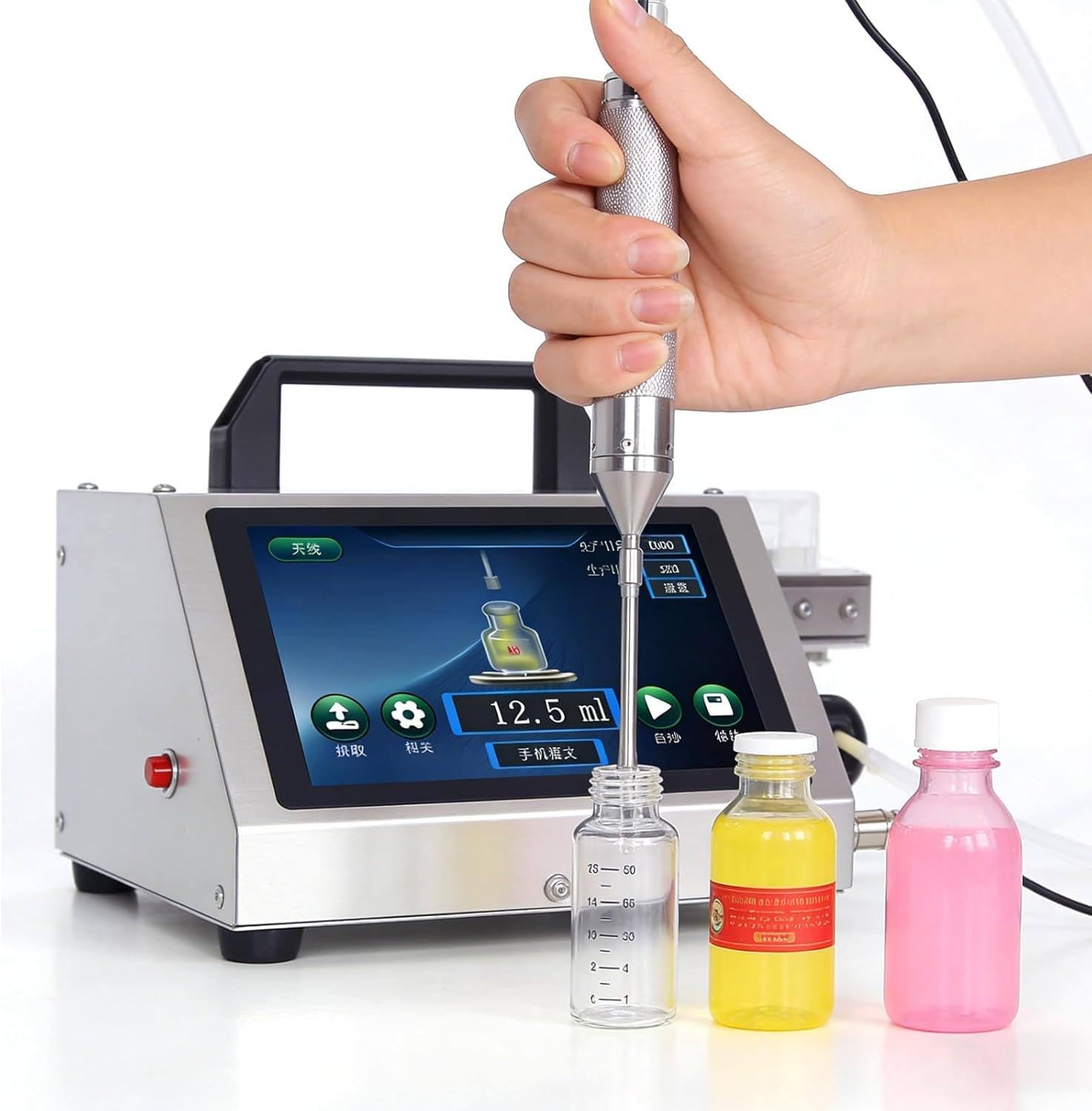 Corrosive Liquid Filling Machine Pump Numerical Filler Digital Liquid Filler 1-100ml, Fitted With Needle Nozzle And 316 Stainless Steel Magnetic Pump, Suitable Corrosive Liquids Essential Oil 1360