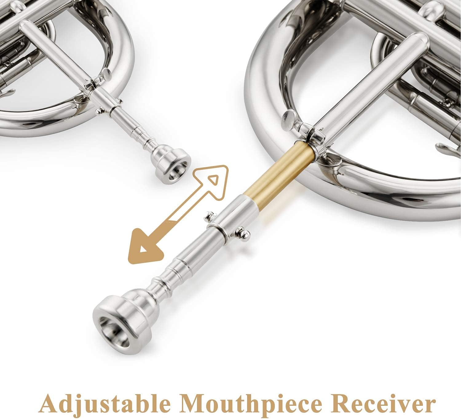 Eastar Bb Flat Flugelhorn Nickel Brass Instrument with Carrying Case Tuner Mouthpiece White Gloves Valve Oil Cleaning Kit, EFH-380N : Musical Instruments