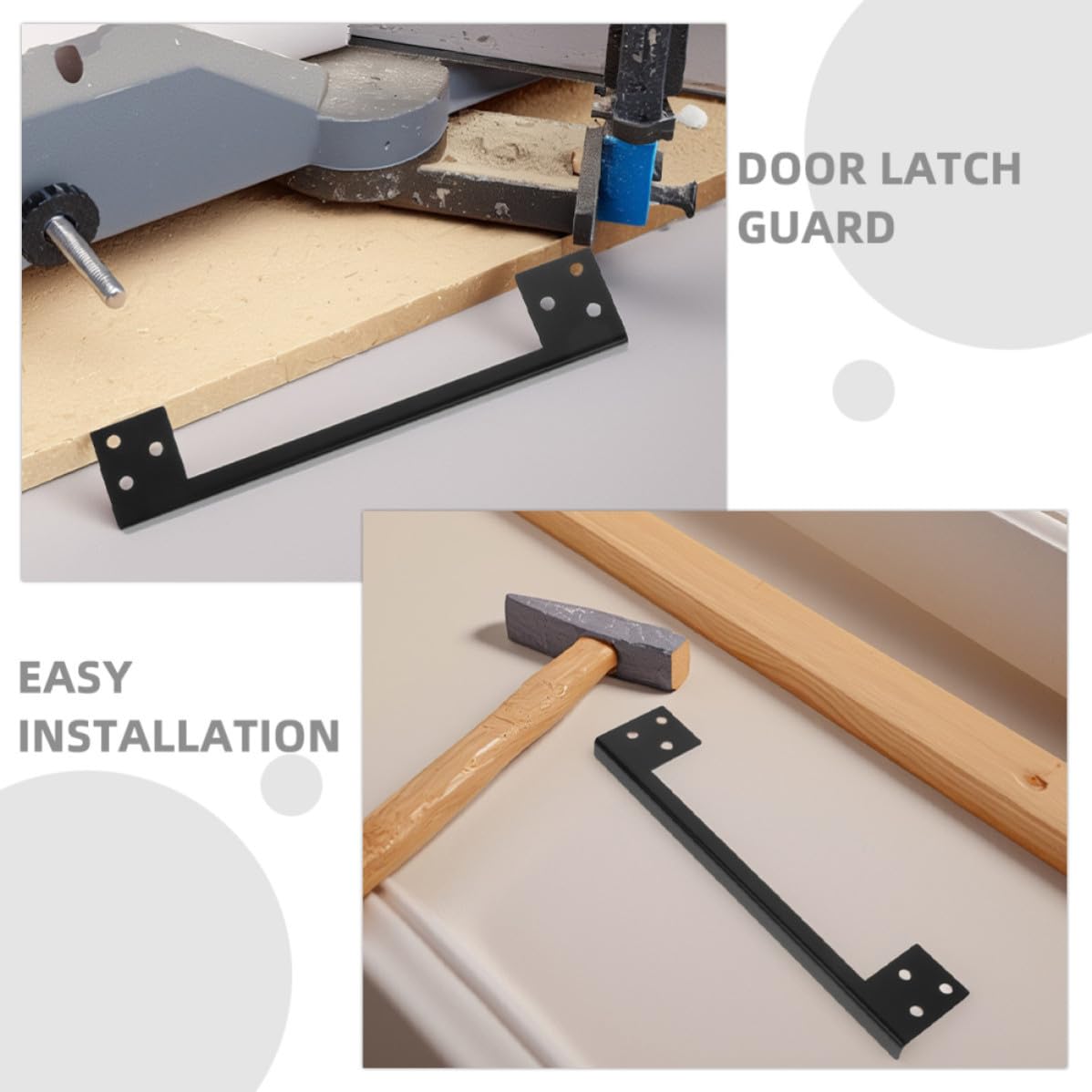 Stainless Steel L Shaped Door Latch Guard Plate Security Protector