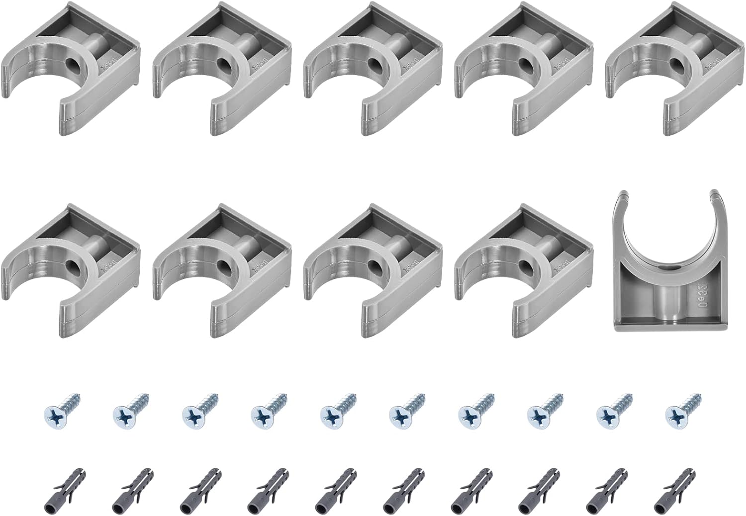 METALLIXITY PVC Water Pipe Clips (32mm/1.26") 20Pcs, Plastic U Shaped