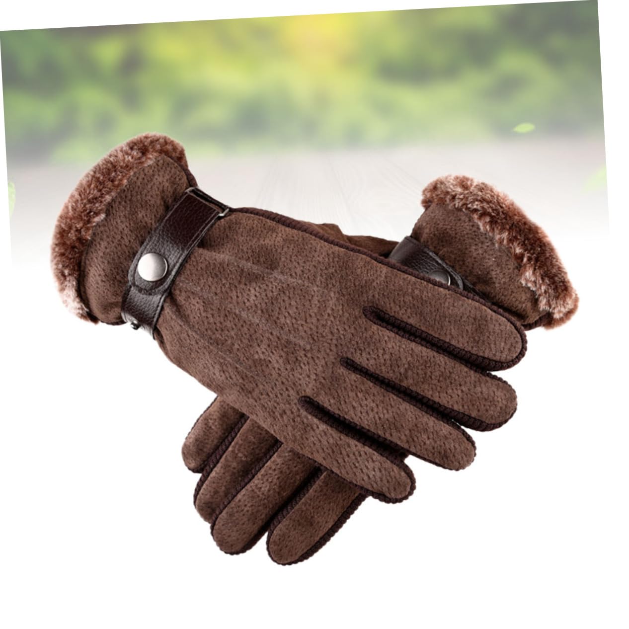 FOMIYES Men's Winter Leather Gloves Windproof Warm Fleece Mittens for Driving Cycling Motorcycle and Camping Durable and Breathable Against Cold