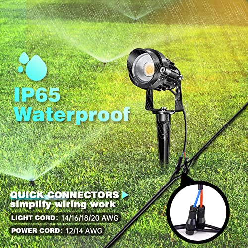Lavaed 10W Led Landscape Lights With Connectors 12V Low Voltage Landscape Lighting Outdoor Spotlights 1000Lm Warm White Waterproof Garden Uplights For Pathway,Patio,Tree,Flag,Yard(8 Pack) #TOP5