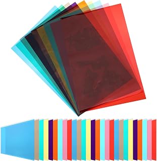 27 Pcs Transparent Colorful Decorative Window Film Anti UV Colorful Adhesive Vinyl Heat Insulation Solar Window Tinting Sheets Glass Film for Christmas Home Decoration (9 Colors, 7.9 x 11.8 Inch)