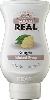 Re’al Syrup | Ginger Puree Infused Fruit Syrup | Made with Real Ginger | 500ml |Natural Ingredients| Cocktails, Baking, Smoothies, Mixing Drinks, Desserts, Cooking