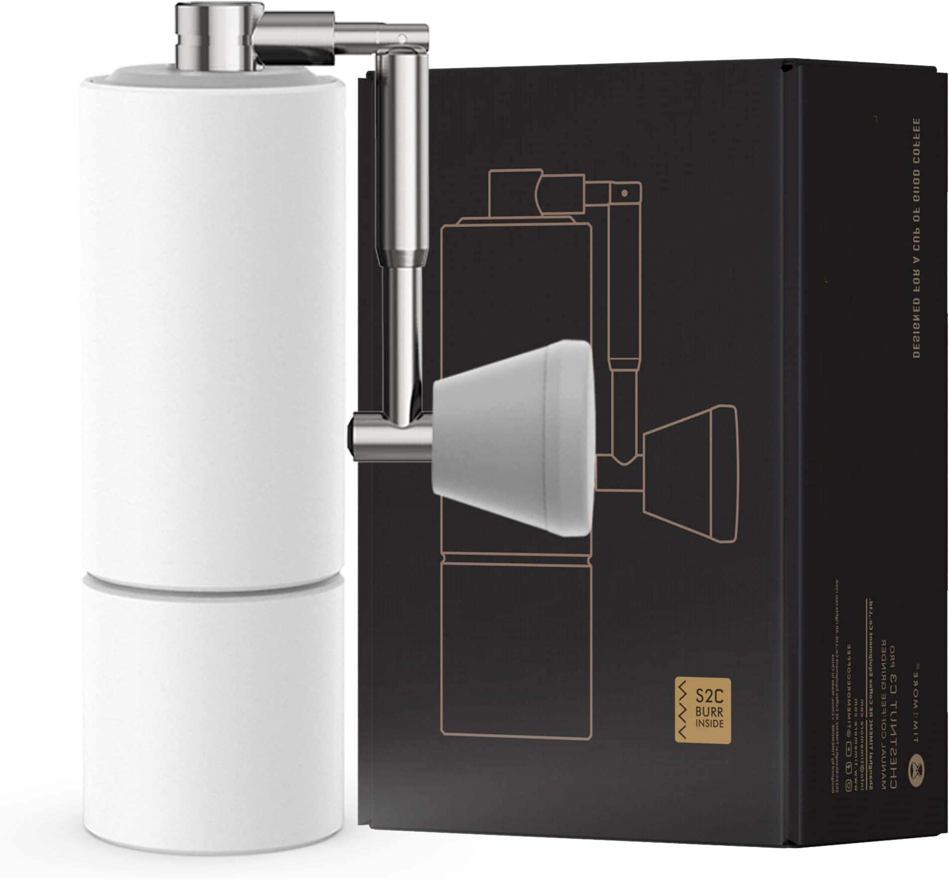 TIMEMORE Chestnut C3 Pro Manual Coffee Grinder Capacity CNC Stainless Steel Conical Burr, Internal Adjustable Setting, Double Bearing Positioning, French Press Hand Coffee Grinder Gift