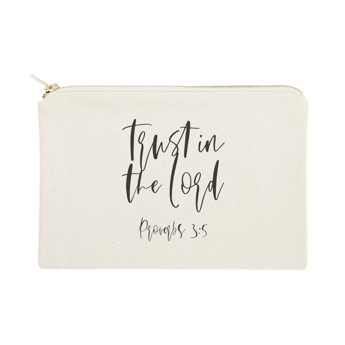 Trust in the Lord, Proverbs 3:5 Religious Bible Verse Cosmetic Bag, Makeup and Travel Pouch