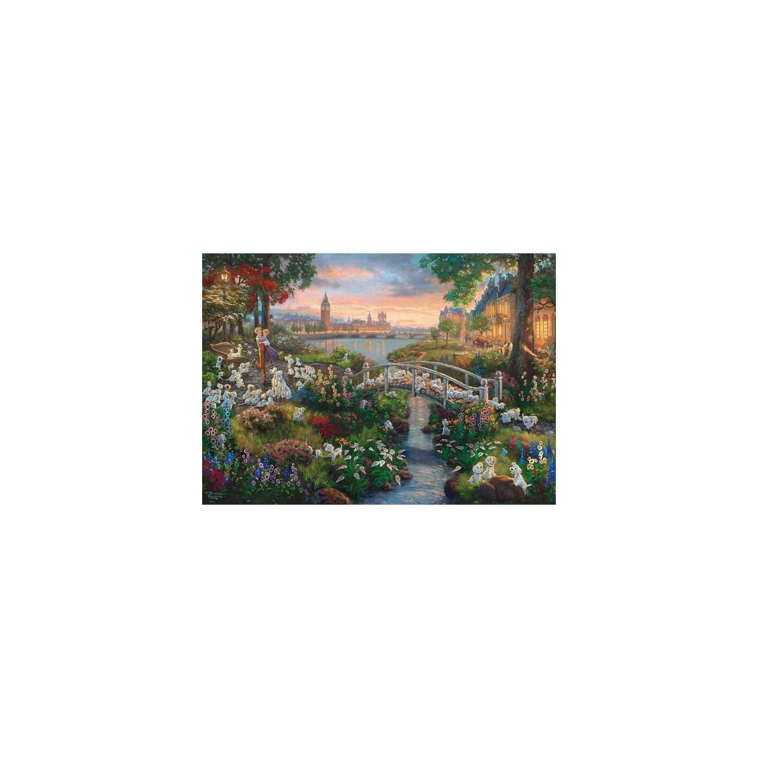 59489 Thomas Kinkade: Disney 101 Dalmations Jigsaw Puzzle (1000pc), Colourful