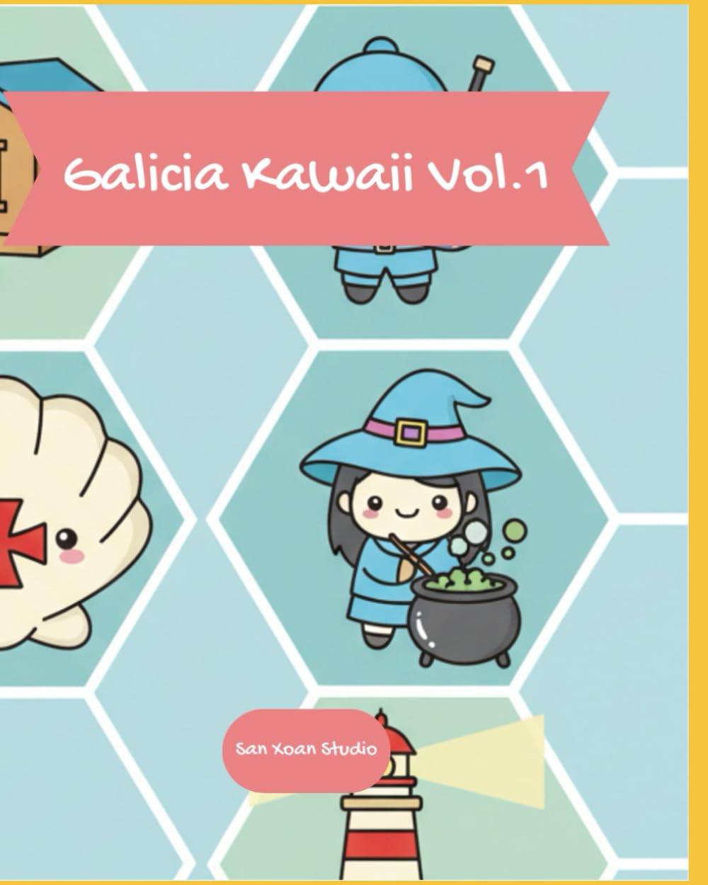 Galicia Kawaii Vol.1: Ilustraciones del folclores gallego para colorear (Libro de Colorear para Niños – Galicia Kawaii: Meigas, Pulpo, Rías y Tradiciones | Regalo Creativo para Niños y Adultos)