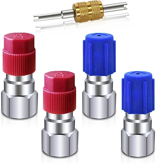 R12 to R134a Conversion Kit, 2 Pair R12 to R134a Convert Adapters, R12 to R134A AC