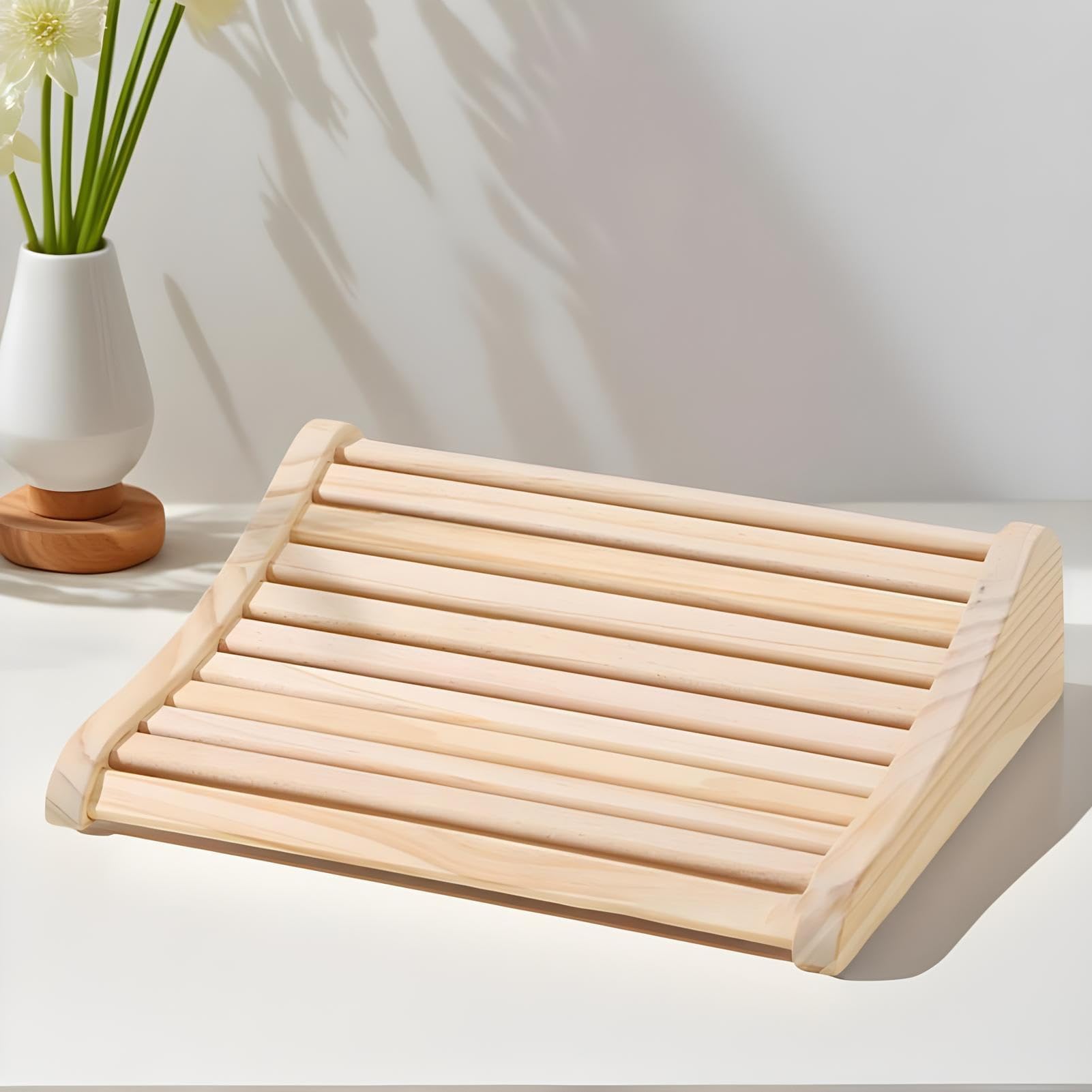 Poggiaa - Cuscino di supporto per colonna vertebrale cervicale in legno per rilassamento del collo, recupero post-allenamento, fitness e comfort, ergonomico per il benessere personale
