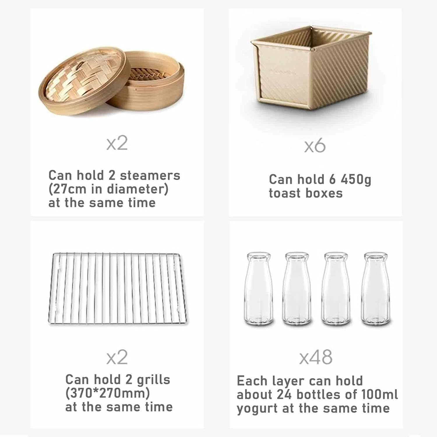 Electric Dough Proofer Machine - Temperature & Humidity & Time Adjustable, Large Capacity Bread Fermentation Chamber