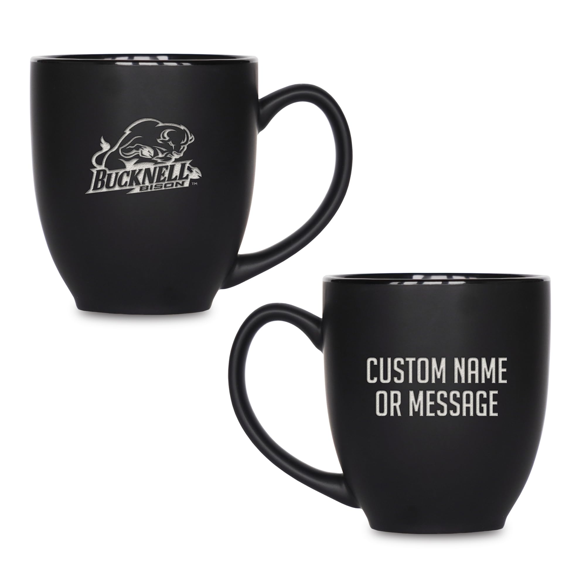 Rico Industries NCAA Primary 15-Oz Personalized Matte Black Bistro Mug - for Hot or Cold Drinks