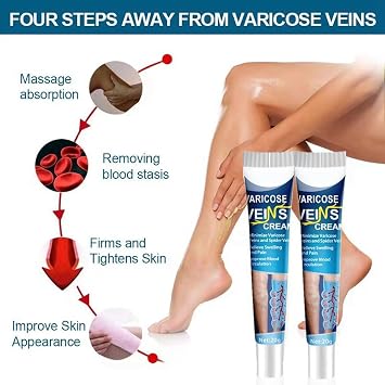 GFOUK Mucopolysaccharide Polysulfate Cream for Varicose Veins Treatment - Blood Circulation and Legs Care - 3PC