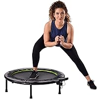 Vista 7 de Stamina Folding Trampoline with Smart Workout App, Black - Portable Fitness Rebounder for Home Gym, Cardio & Strength Training, Jumping Exercise