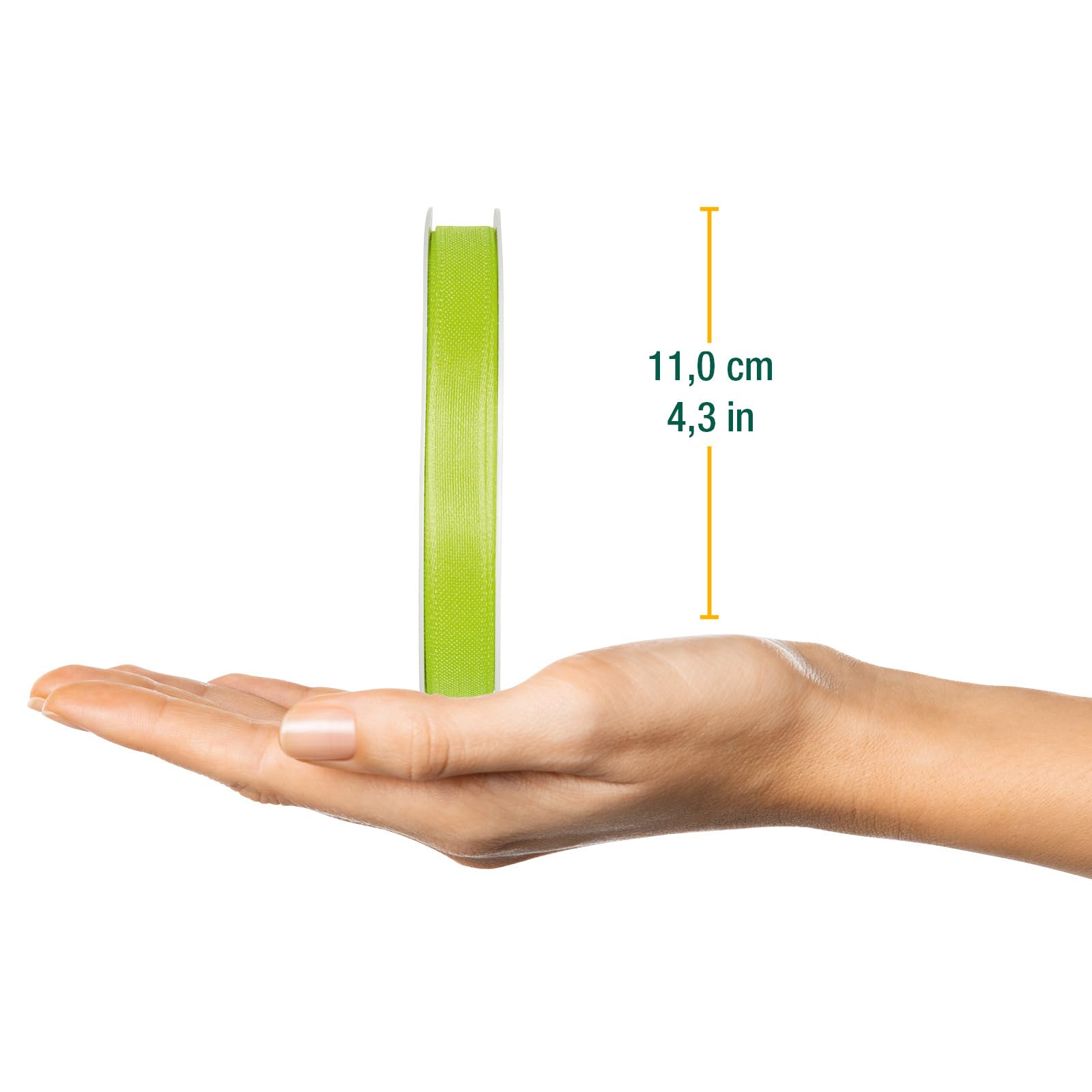 Halbach Seidenbänder Gift Ribbon Width 10 mm Length 25 m Ribbon Made in Germany Gift Ribbons in a Variety of Colours and Widths Perfect for Packaging and Decorating Colour: Light Green - Image 2