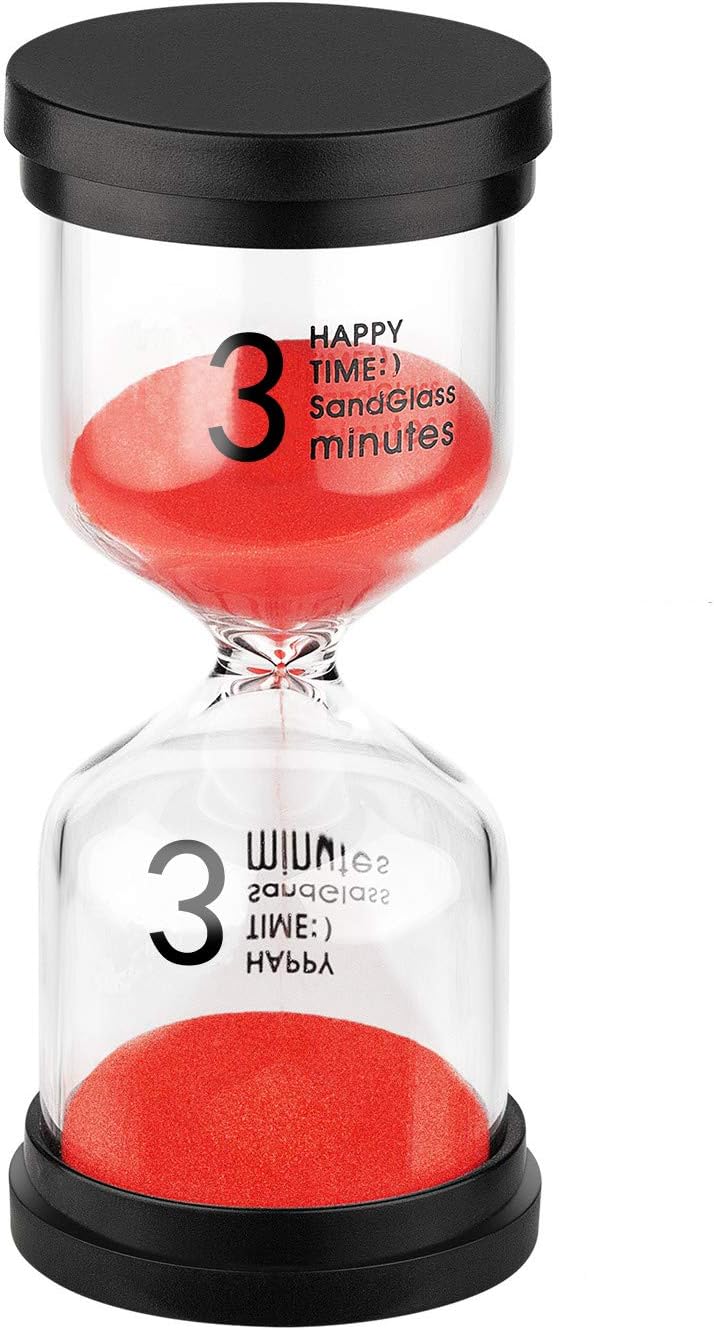 KSMA Hourglass Timer 3 Minute Sand Timer,Colorful Sandglass Timer for Kids,Classroom,Kitchen,Games,Toothbrush Timer