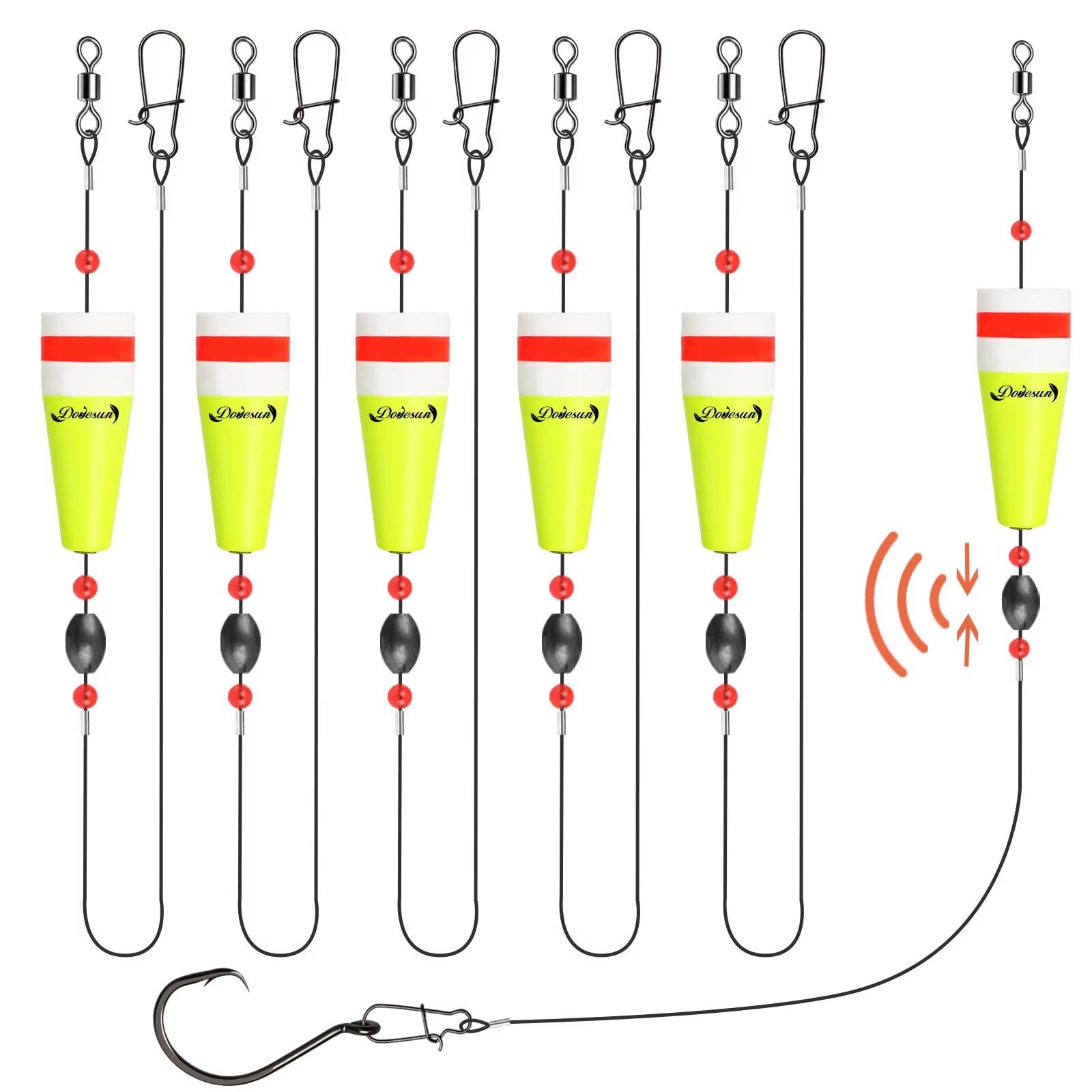 Dovesun Popping Cork Float Rig Weighted Fishing Bobbers Floats Fishing Corks Popping Corks for Saltwater Freshwater Fishing Tackle with 3 Size