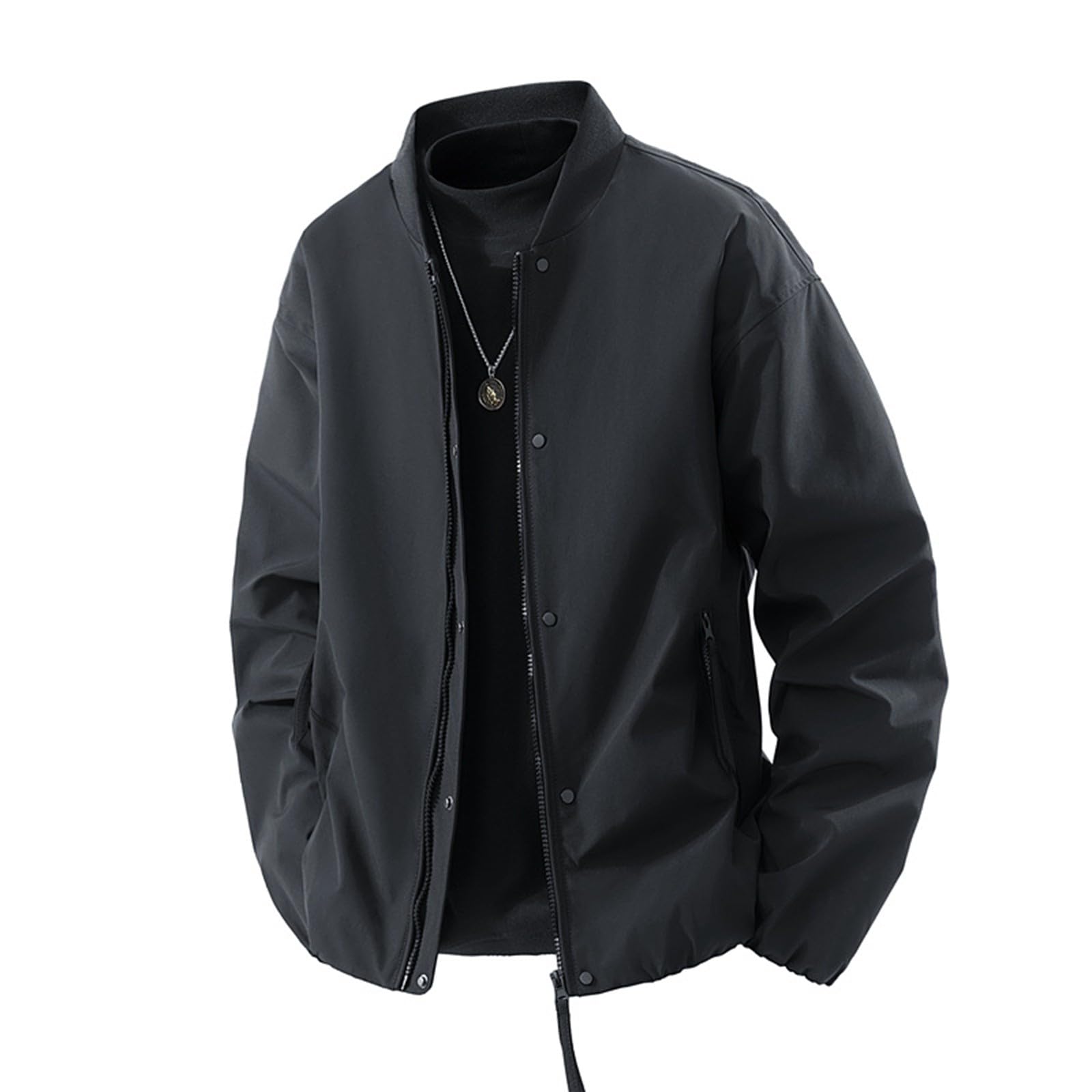 Chaqueta impermeable de hombre con capucha escamotable para lluvia y viento 5