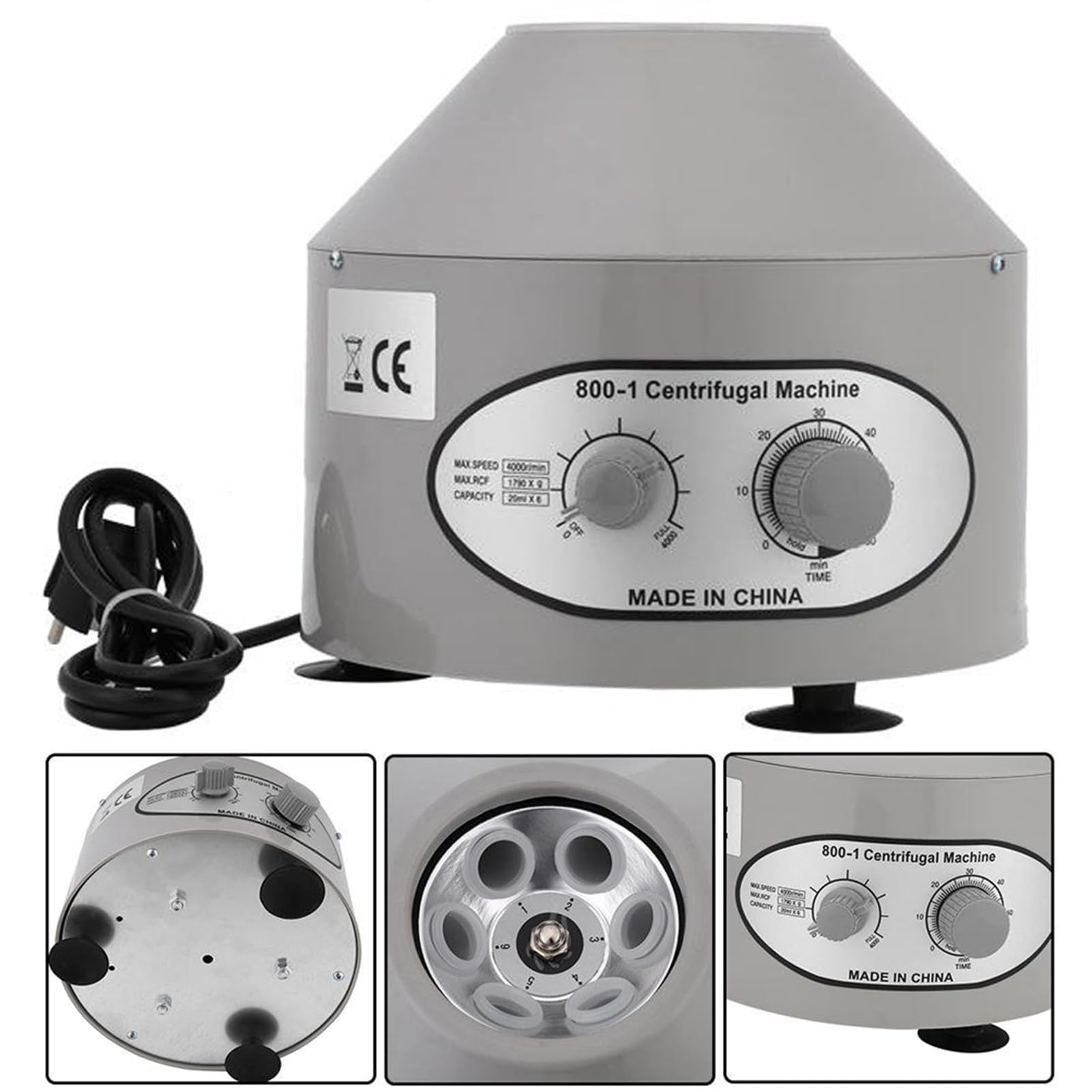 Centrífuga de laboratorio Centrífuga eléctrica de alto rendimiento 4000 rpm 6x20 ml con temporizador para laboratorio clínico hospital bioquímica