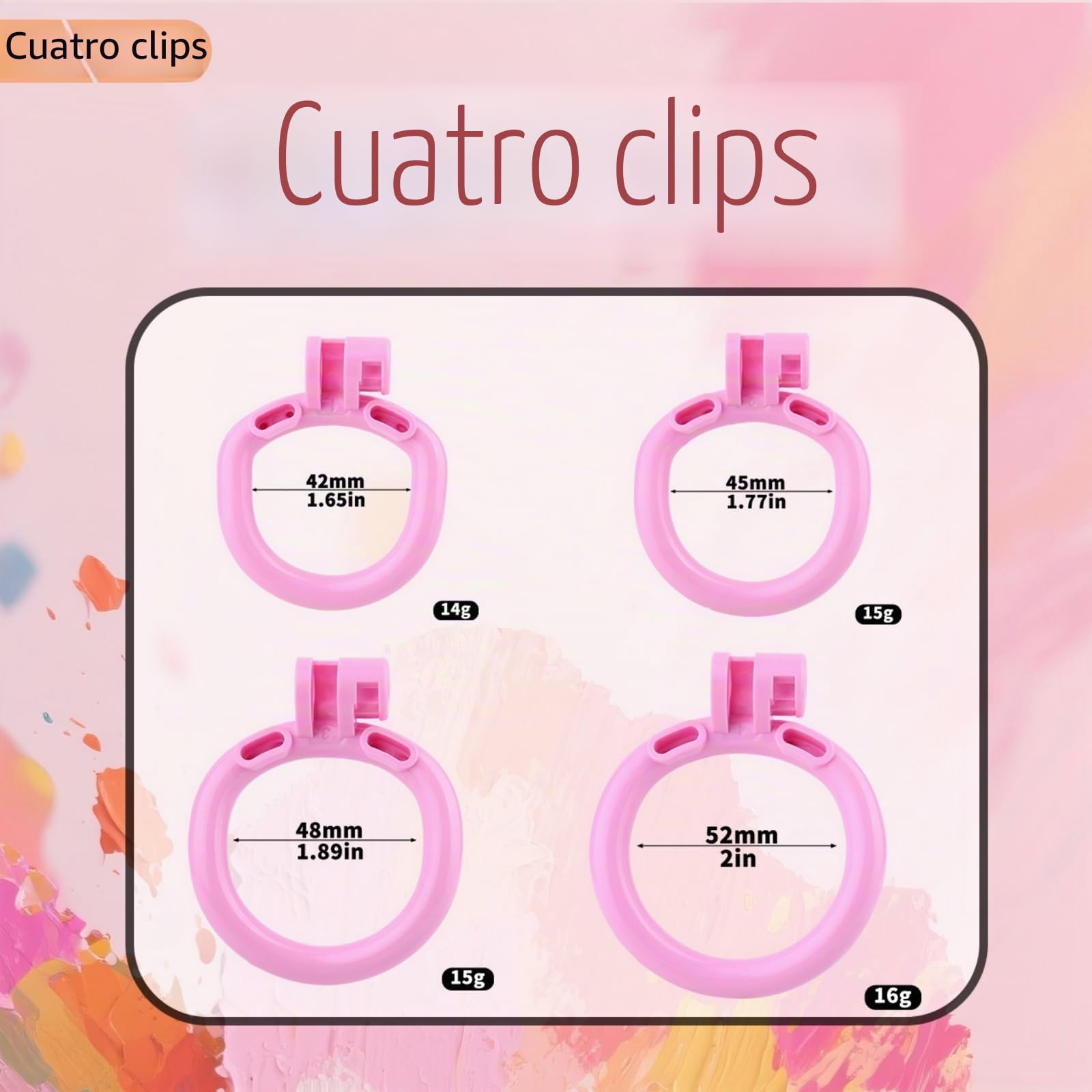 Jaula de ejercicio de resina ABS para hombre-eshlZ75(Rosa, Estándar+Cinta) | Accesorio de herramienta ejercicio de protección pequeña oculta