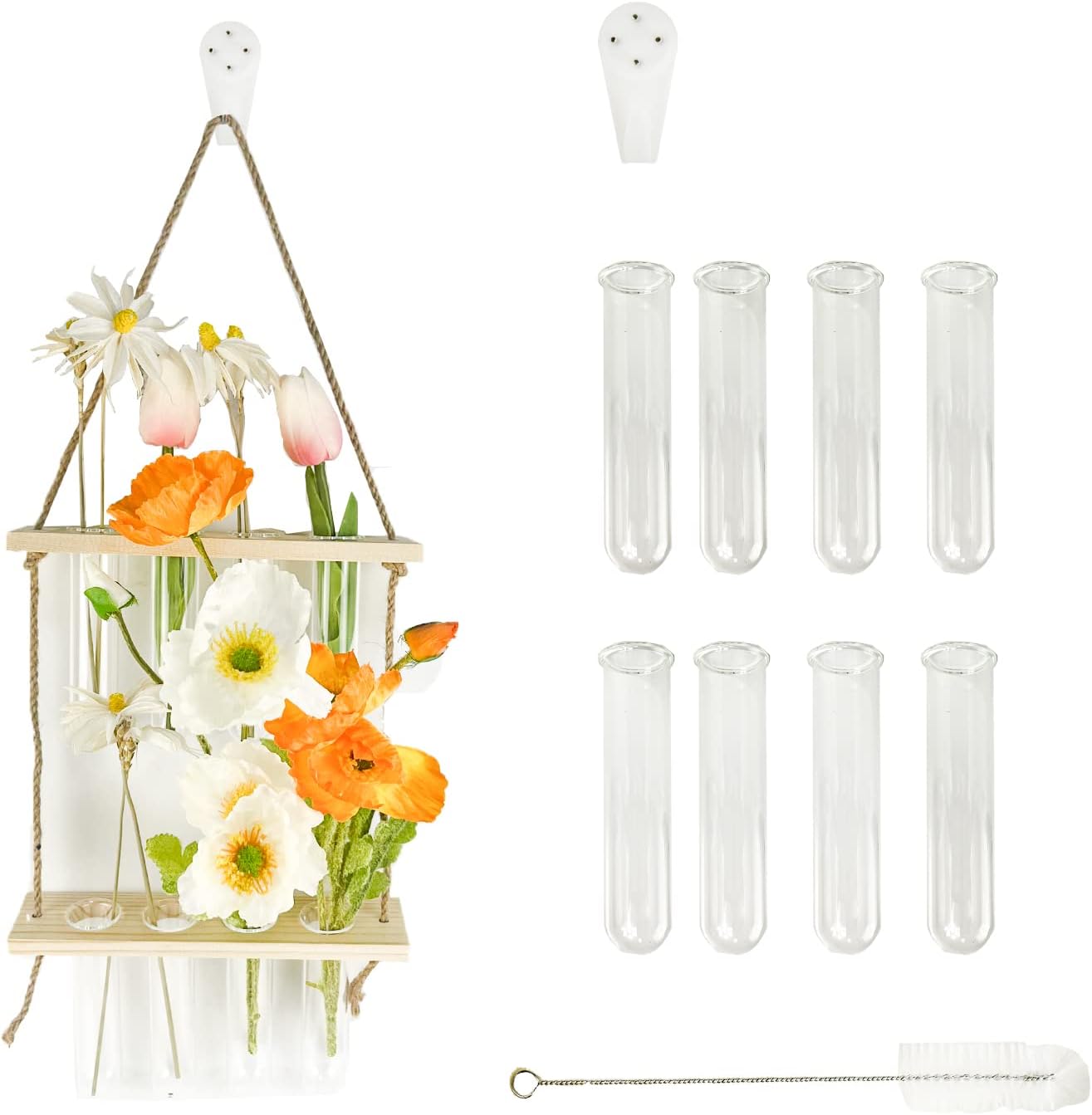 Coriver Plant Propagation Station, 2 Tiered Wall Hanging Test Tubes