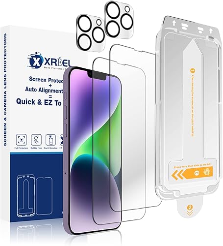 Diamond Shield compatible con iPhone 13 Pro Max, protector de pantalla de vidrio templado y protector de lente de cámara (paquete de 2), dureza 9H,
