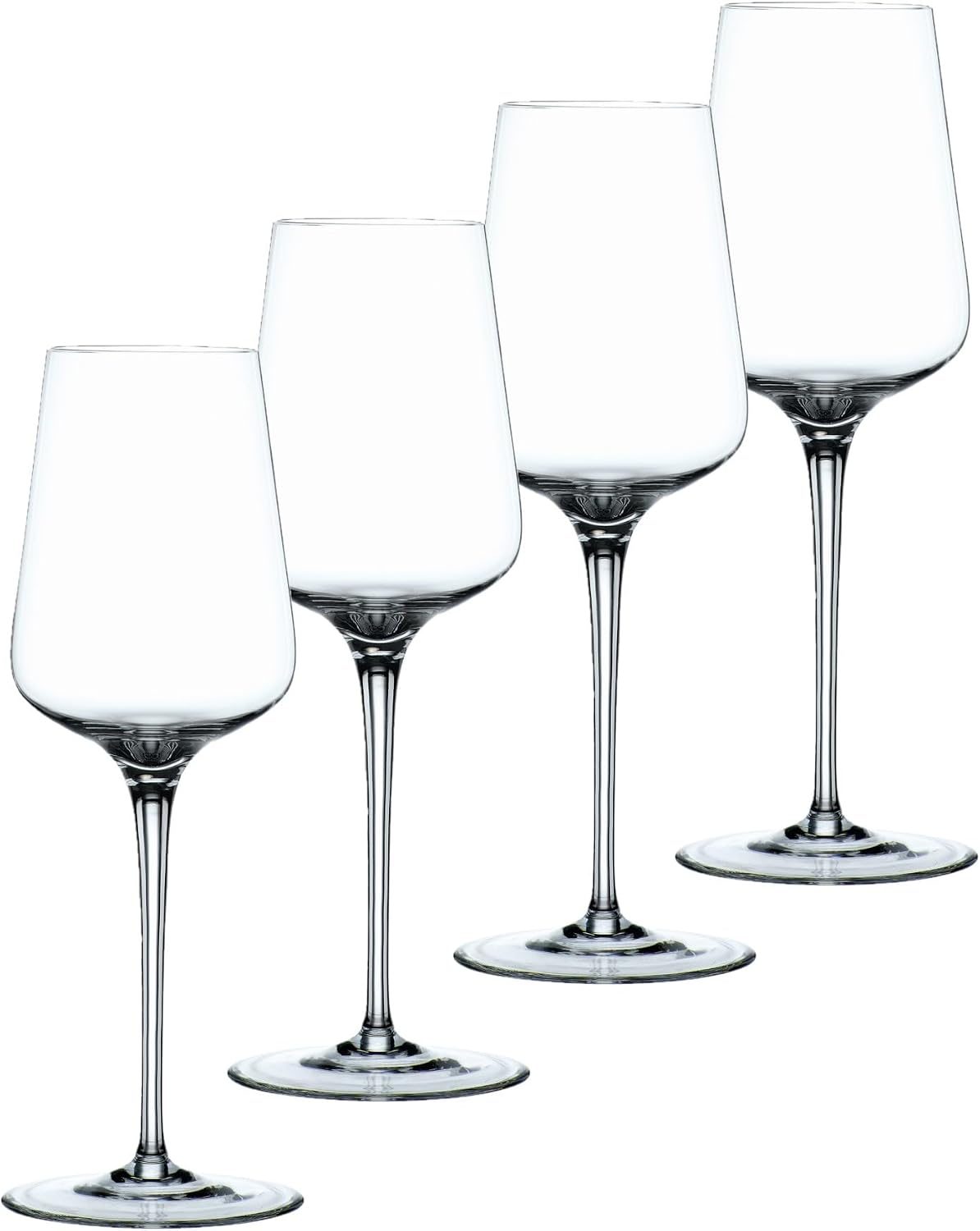 Nachtmann ViNOVA Collection White Wine Glass, Set of 4, Long Stem Wine Glasses, Tulip Shaped Cup, Made of Clear Crystal Glass, 12.8-Ounces, Dishwasher Safe