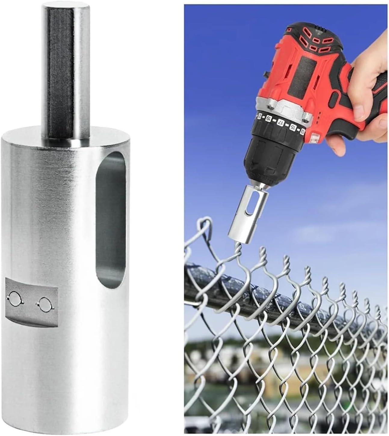 2pcs 9 Gauge Drill Chuck Chain Link Fence Wire Twister, Chainlink Fencing Installation Tool image 3