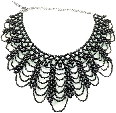 Vpang Detachable Blouse Fake Collar Elegant Pearl Beaded False Collar Choker Peter Pan Necklace