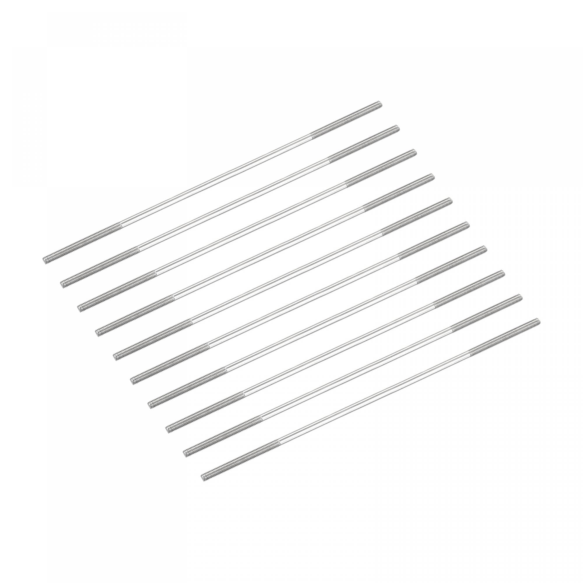 sourcing map Double Ended Stud Screws (M3 Thread 120mm Length) 10pcs, 304 Stainless Steel Dual Threaded Rod Bolts - for House Maintenance