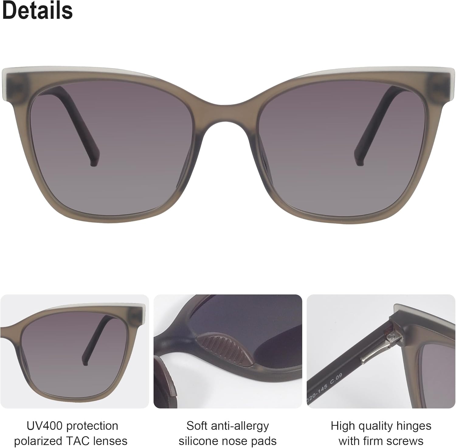 Miniatura 4 de OYS Lentes de sol retro para hombres y mujeres, polarizados, lentes de aviador, ligeros TR90, marco TAC, protección UV