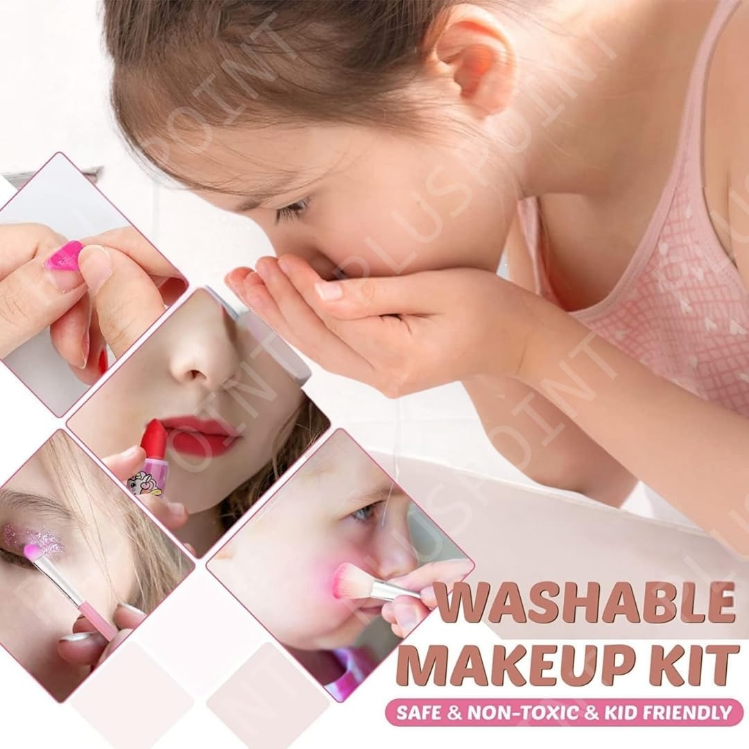 PLUSPOINT Kids Makeup Kit for Girl, Washable Makeup Set for Girls, Makeup Set for Kids, Girl Toys Children Play Makeup Kit with Folding Case Birthday Gifts for Girls Age 4 5 6 7 8 Year Old - Image 8 thumbnail