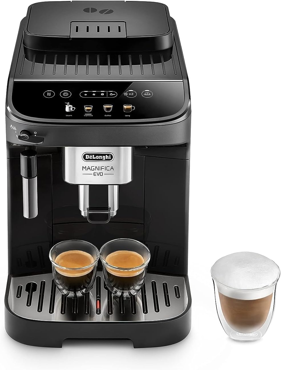De'Longhi- Magnifica EVO Bean to Cup Fully Automatic Coffee Machine | Traditional Milk Frother | Built In Grinder | ECAM290.21.B | Black
