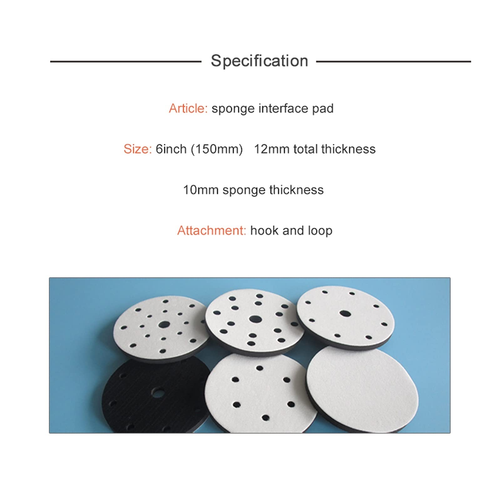 Pad polerski Soft interfejs PAD 6"15 Otwór 150mm Poduszki Części narzędzia do polerowania i szlifowania i pętli