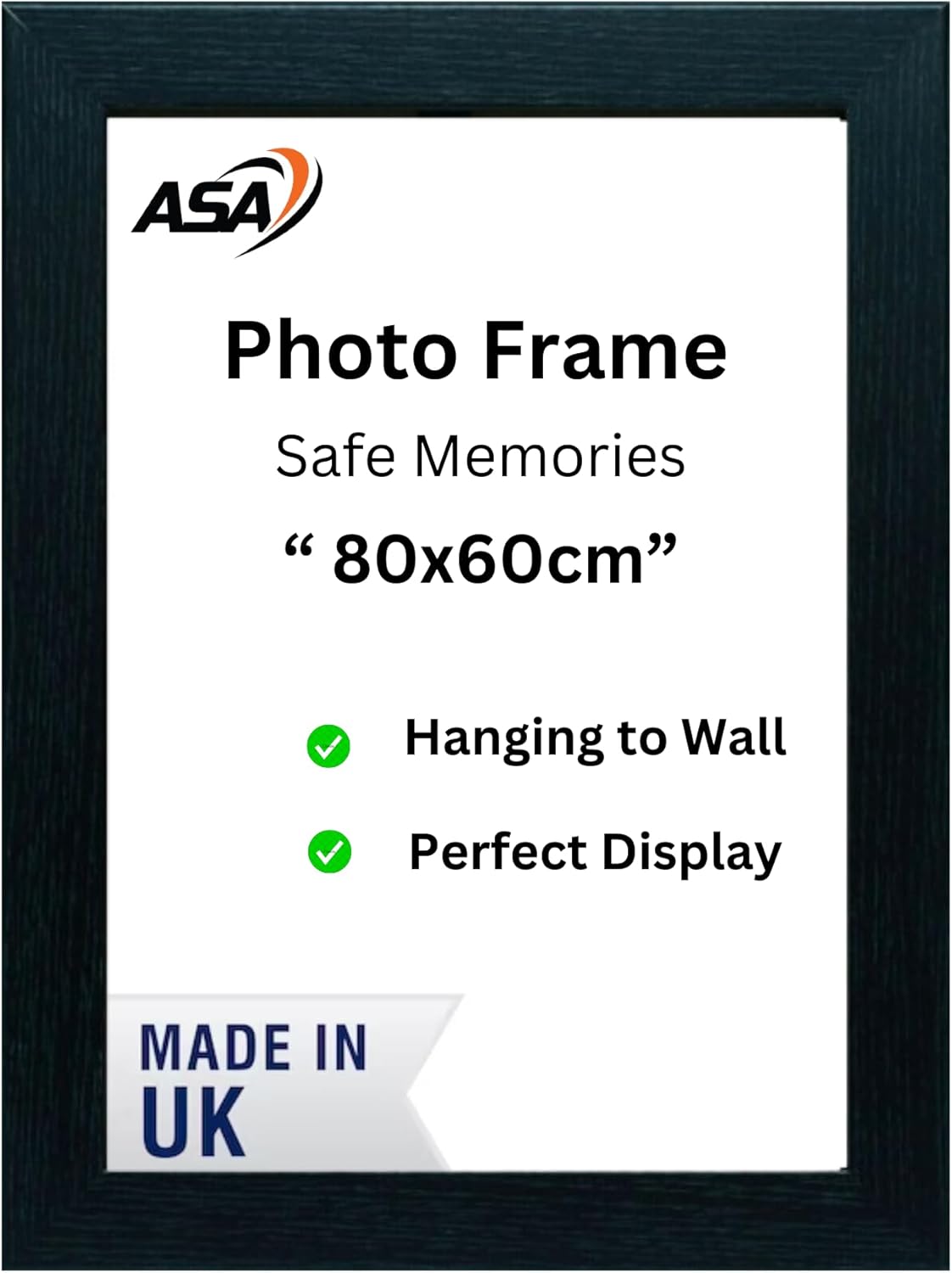 MDF Wooden 60x80cm Frame With Safe Perspex Front & Wall Mounting