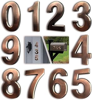 YoCosii 3 Inch Bronze House Numbers for Mailbox or Door Address, Home Office Hotel Room, Store Business Building Sign. (3 Inch- Pack of 10, Bronze)