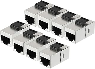 New Lon0167 CAT 5E RJ45 keyston-e Jacks Inline Acopladores fêmea para fêmea blindados - 8PACK Silver(CAT 5E RJ45-Buchsen-Inline-Koppler Female to Female Shielded - 8PACK Silver)