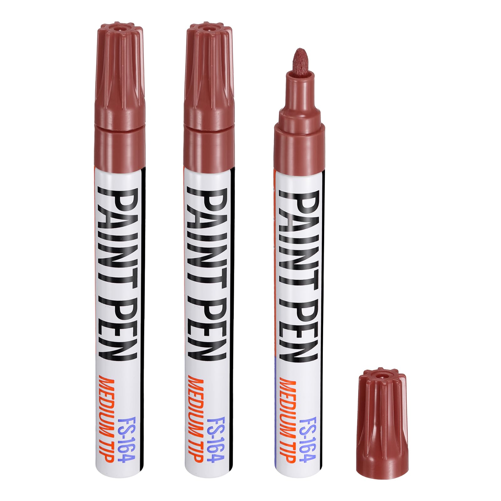 QUARKZMAN 3pcs Rotuladores de Pintura de Secado Rápido Resistente al Agua Permanente a Base de Aceite para Madera Metal Plástico Lienzo Vidrio Pintura en Piedra, Marrón