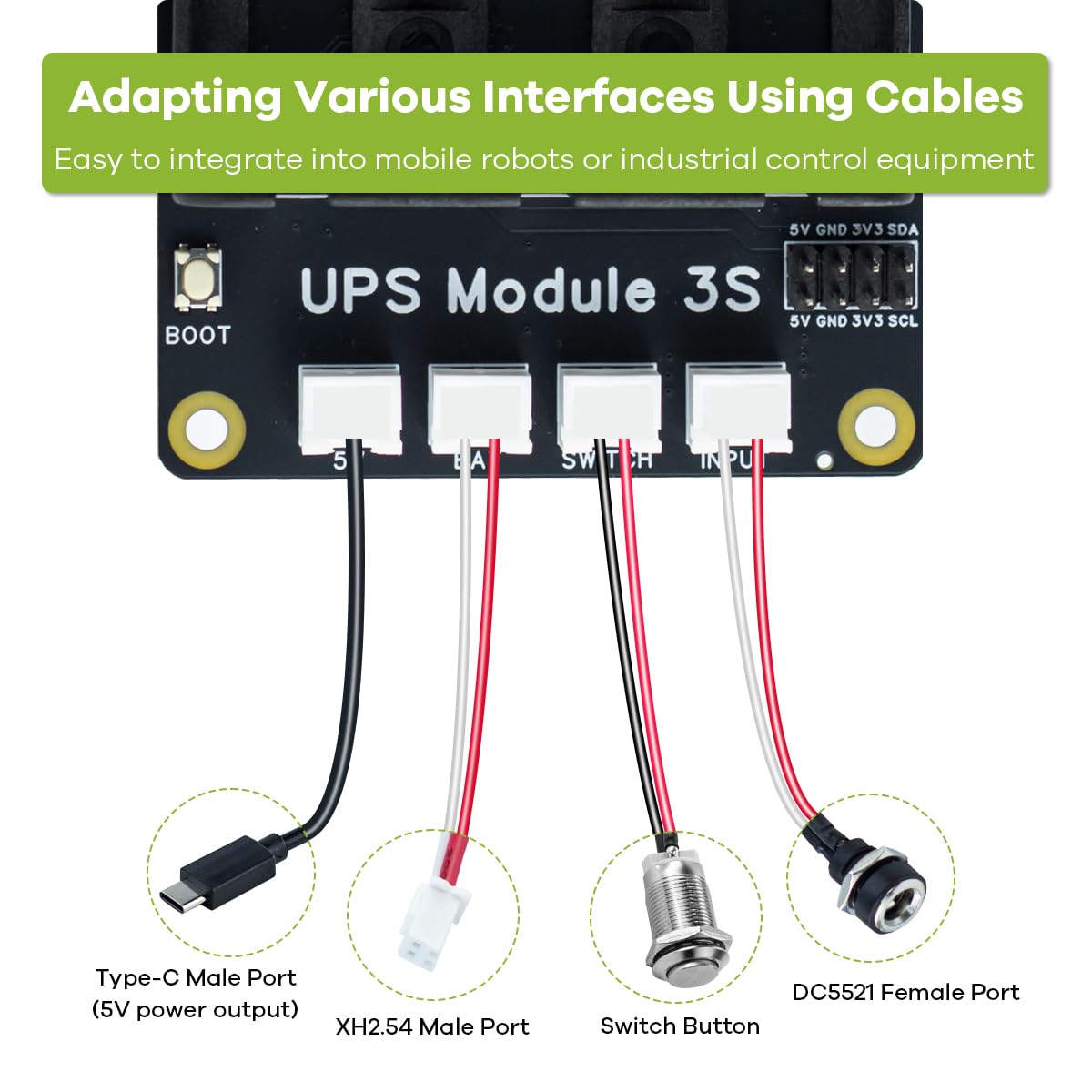 LAFVIN UPS Module 3S Uninterruptible Power Supply Module for Raspberry Pi/Jetson Nano Supports Charging and Power Output at The Same Time 3S & 5V 5A Output