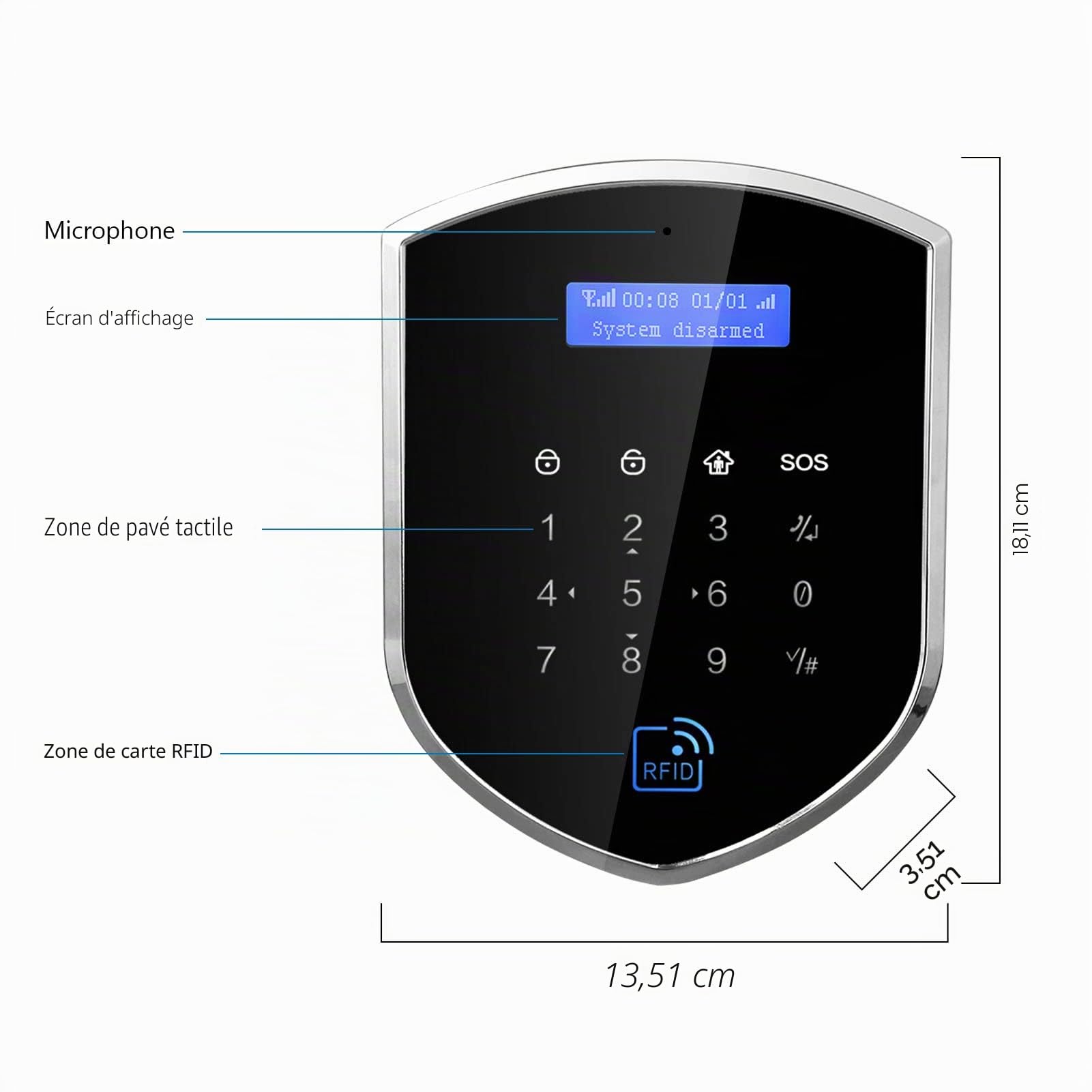 Wolf Guard WT4R-W03 Alarme Maison sans Fil WiFi GSM/4G Connectée | Sirène Extérieure, Capteur de Fenêtre de Porte, Compatible Amazon Alexa, Compatible Assistant Google