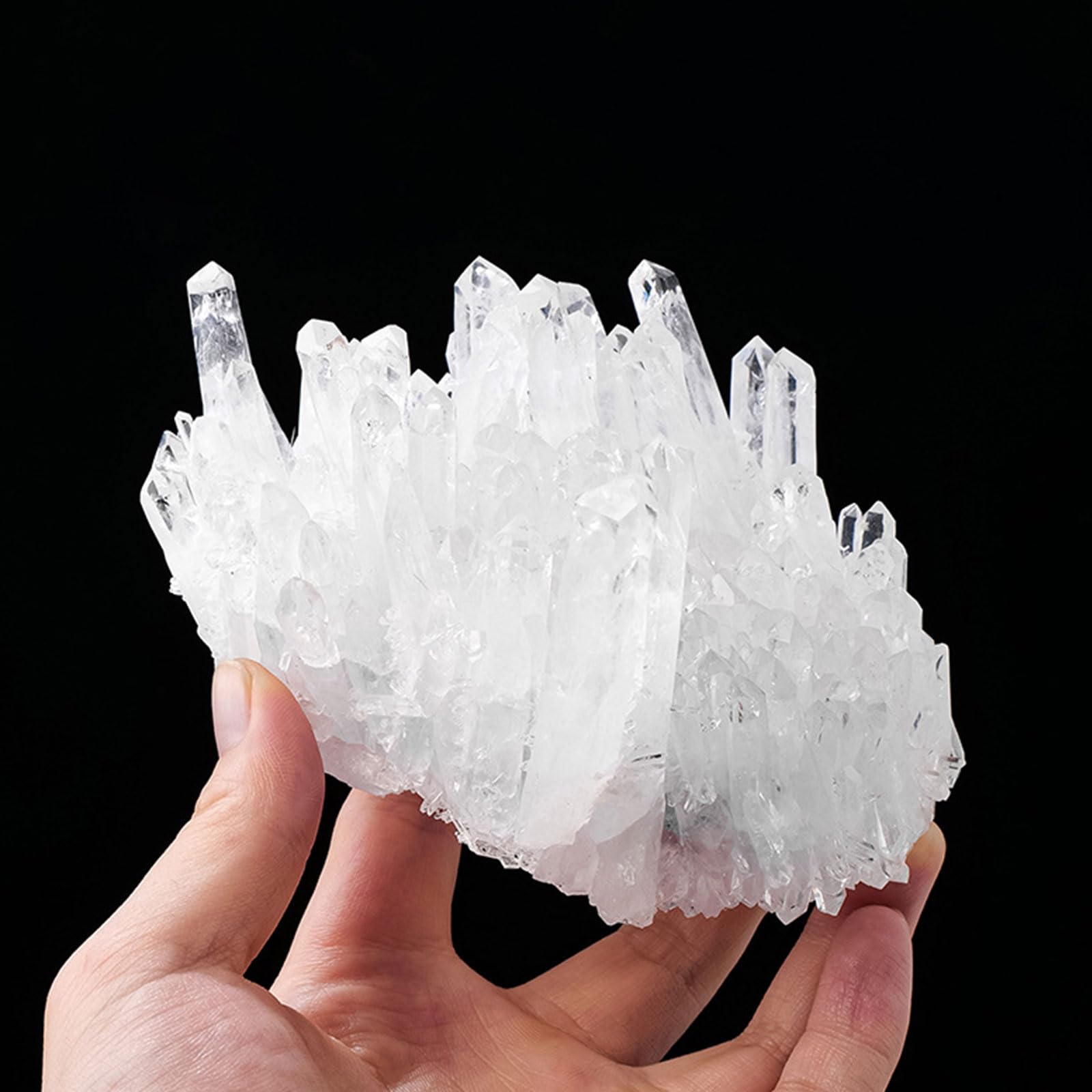 ITCLEYMDZV White Crystal Cluster, Quartz Druzy Geode Stone, Rock Collection Gemstone Home Decor,700~800g