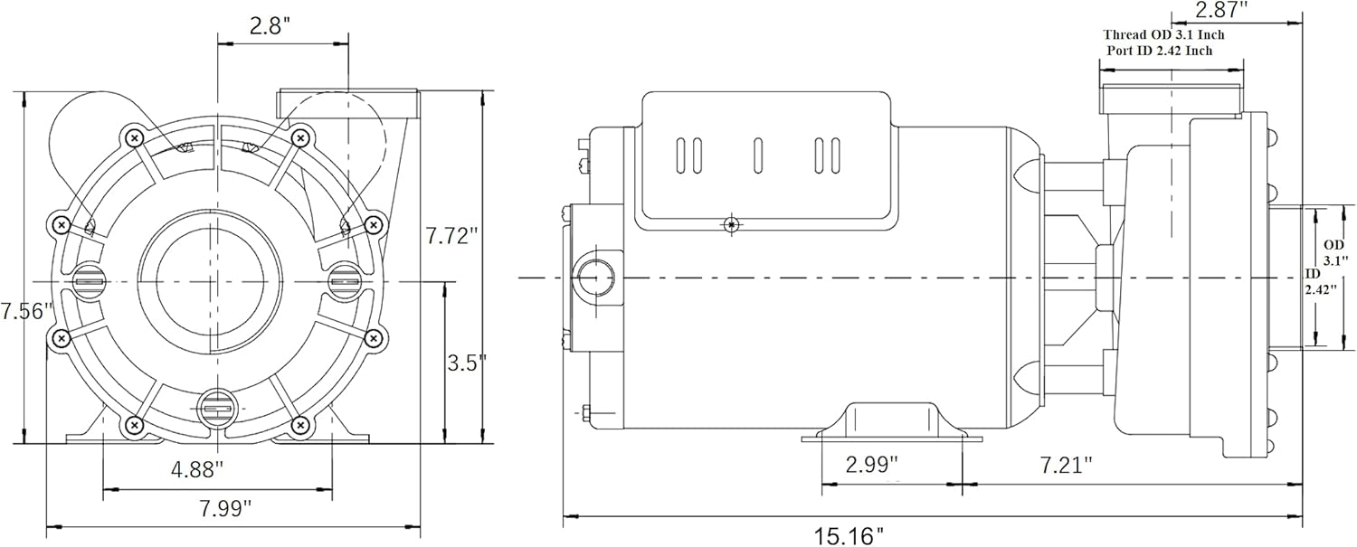 Pump, LX 48WUA, 1.0hp, 115V, 48WUA1001C-II