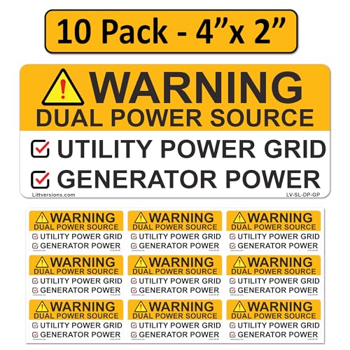 NEC Highlights for Standby Systems—Explained in Plain English 7 Littversions 10 Pack 4"x 2" NEC Complaint Warning Dual Source Utility Power Grid Generator Power Solar System Laminated Sign Sticker Notice Labels