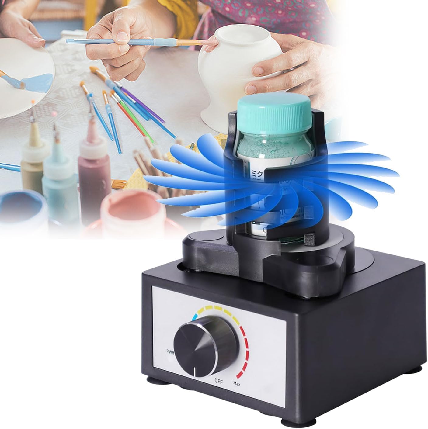 Paint Shaker Mixer, Hands-Free Mini Vortex Mixer, 3 Speed Adjustment Paint Stirrer, 300~2400rpm, for Paint Nail Polish Lab Paints Acrylic