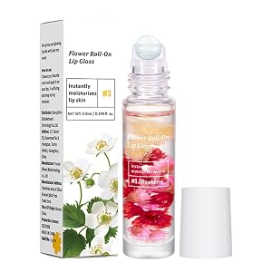 JEATHA Hydrating Roll-On Lip Gloss for Non-Sticky Shine Strawberry One Size