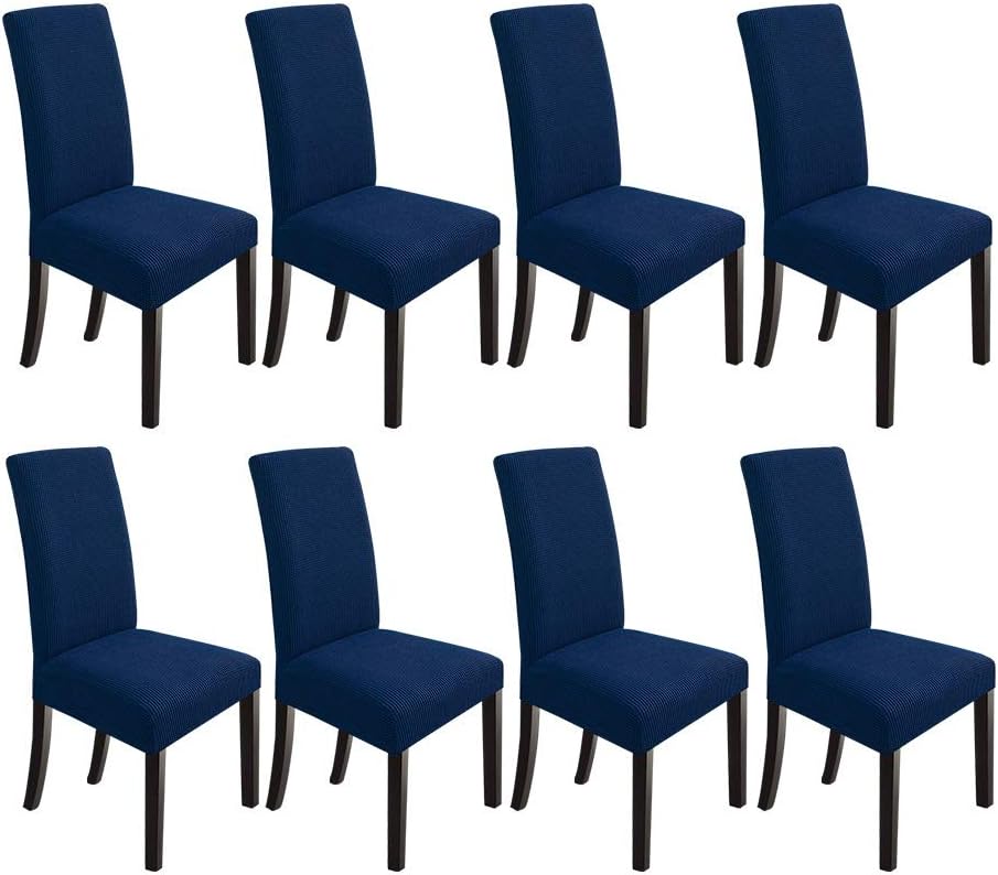 NORTHERN BROTHERS Chair Covers Stretch Chair Covers, 8 Pack Chair Slipcovers Dining Chair Protector Cover for Hotel, Dining Room, Banquet (Navy Blue)